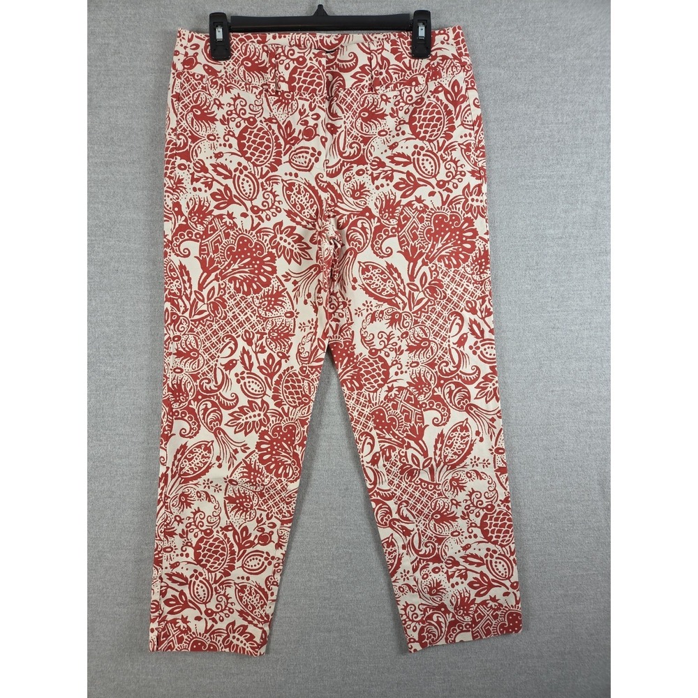 Ann Taylor Signature Floral Stretch Capri Riviera Pants 4 Preppy Cottagecore